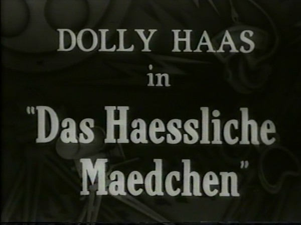 DAS HÄSSLICHE MÄDCHEN 1933